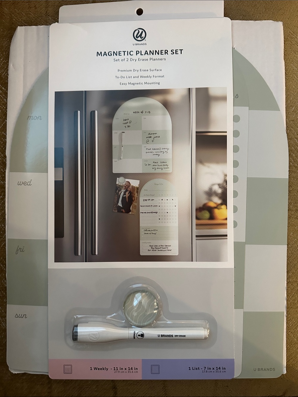 U Brands Magnetic Planner Set - Sage Green Dry Erase Planners